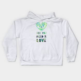 Tropical Design "All you need is love" Kids Hoodie